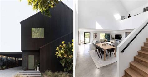 The Black Exterior Of This Barn-Inspired Home Is Contrasted With A ...