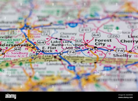 Rutherfordton on a map hi-res stock photography and images - Alamy