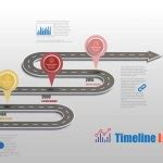 Business Road Map Timeline Infographic Template Pointers Designed Abstract Background Stock ...