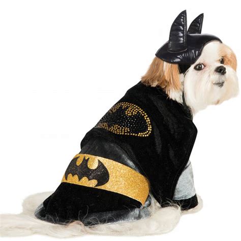 Cuddly Batman Dog Costume with Rhinestone Logo at BaxterBoo