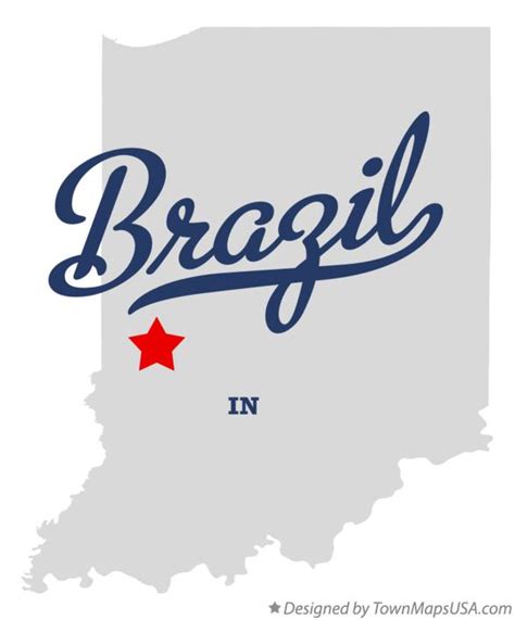 Map of Brazil, IN, Indiana