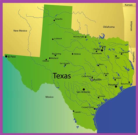 Texas Rivers Map | Large Printable High Resolution and Standard Map | WhatsAnswer