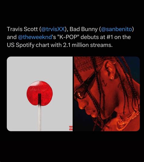 K-POP DEBUTS @ #1 ON THE US SPOTIFY CHART 🤯📍🔥 : r/travisscott