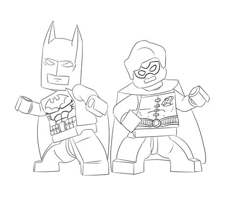 Desenho de Batman e Robin Lego para colorir - Tudodesenhos