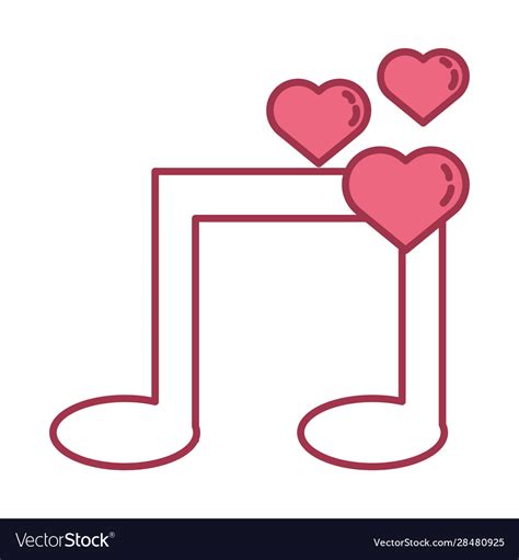 Happy valentines day music notes with hearts Vector Image