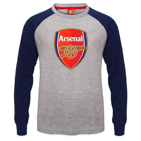 Arsenal Football Club Official Soccer Gift Kids Crest Long Sleeve Raglan T-Shirt | eBay