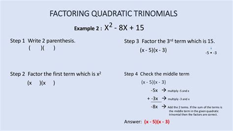 Factoring Quadratic Trinomials