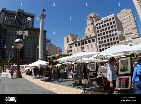 Union Square Art Sale, San Francisco Stock Photo - Alamy