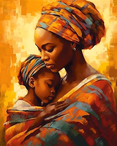 Premium Photo | A painting of a mother and child