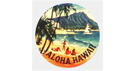 Aloha Hawaii Classic Round Sticker | Zazzle