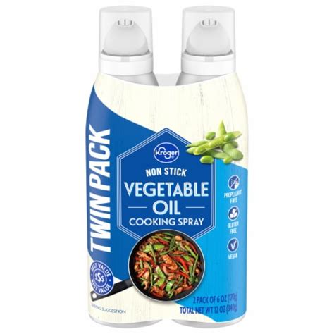 Kroger® Non Stick Vegetable Oil Cooking Spray Twin Pack, 2 ct / 6 oz ...