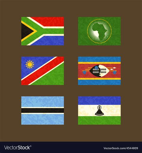 Flags of South Africa African Union Namibia Vector Image