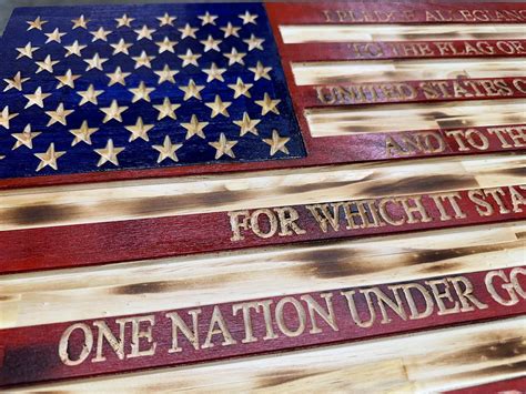 Rustic USA Flag With Pledge of Allegiance - Etsy