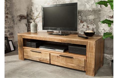 Meuble tv bois massif moderne 130 cm - Cbc-Meubles