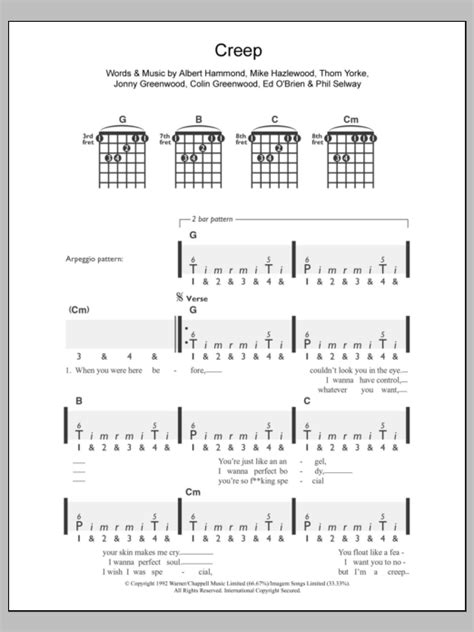 Creep (Easy Guitar) - Print Sheet Music Now