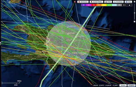 PANORAMA NACIONAL : Mapa de huracanes de la Republica Dominicana