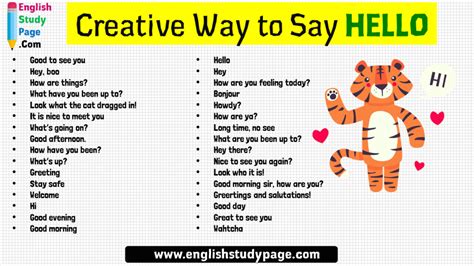 32 Creative Way to Say HELLO in English - English Study Page