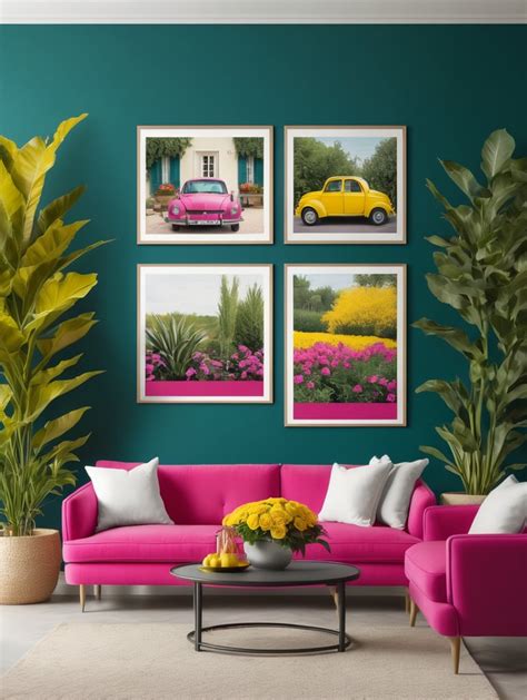 Premium Free ai Images | mockup for two frames of in posters hanging on ...