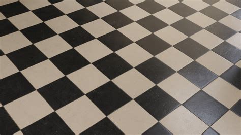 Checkerboard Vintage Tile Floor - PBR0150