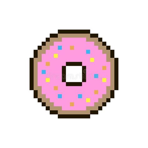 Pixel donut vector stock vector. Illustration of color - 62603095