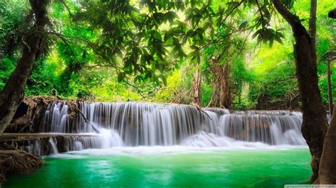 Nature Waterfall Nature Windows 10 Wallpaper 4K - 3840x2160 Waterfall Tee Lo Su Thailand 4k ...