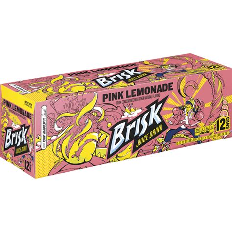 Lipton Brisk Pink Lemonade, 12 Pack 12 Ounce Cans | Soft Drinks | Foodtown