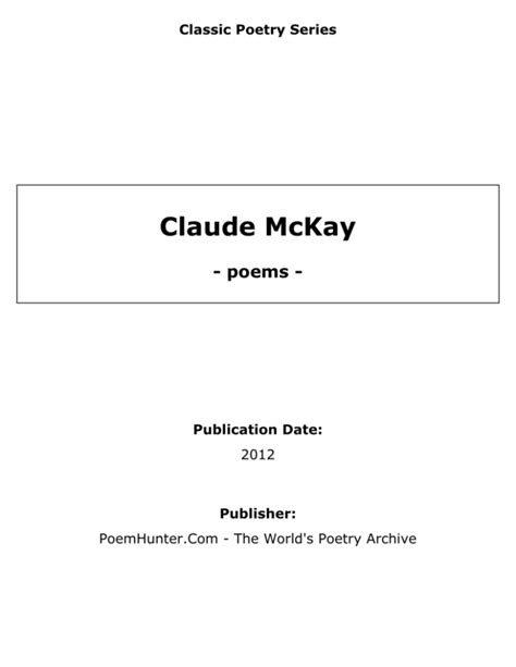 Claude McKay - poems