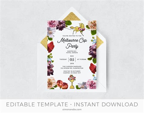 Melbourne Cup Party Invitation Template Spring Racing | Etsy | Party invite template, Carnival ...