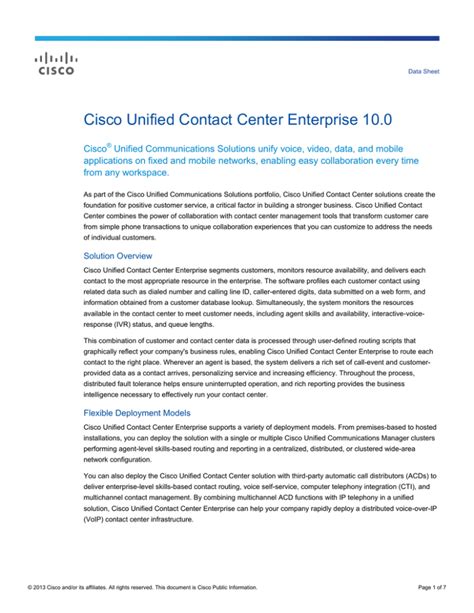 Cisco Unified Contact Center Enterprise 10.0