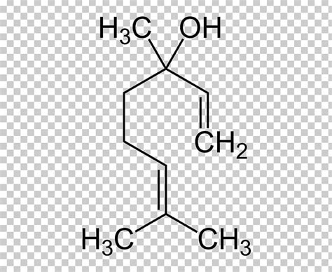 Linalool Chemical Compound Chemical Formula Alcohol Structure PNG, Clipart, Angle, Area, Black ...