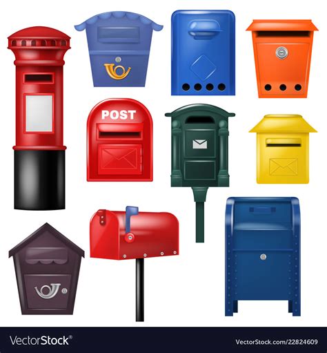 Mail box post mailbox postal mailing Royalty Free Vector