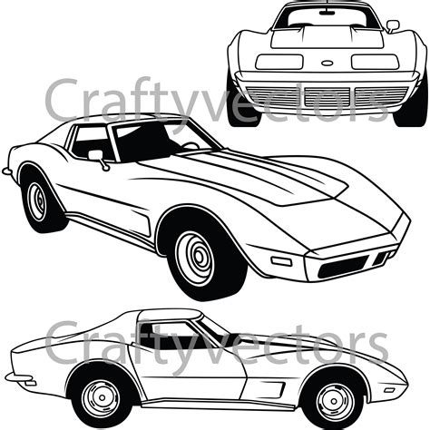 Corvette 1971 C3 Vector File - Etsy Australia