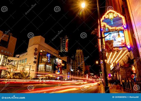 Hollywood Boulevard Nightlife, in the Best Light. Editorial Photo ...