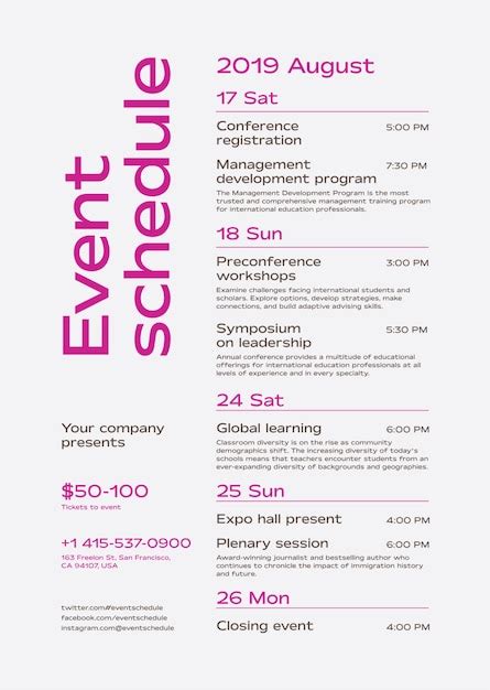 Premium Vector | Schedule Event Poster Template