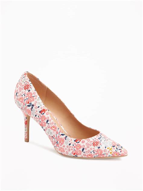 Patterned Canvas Stiletto Pumps for Women | Old Navy | Stiletto pumps, Women shoes, Floral pumps