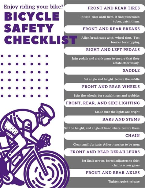 How to get your bicycle ready with this safety printable checklist.