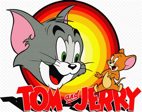 Tom And Jerry Logo Text With Characters PNG | Tom and jerry cartoon ...