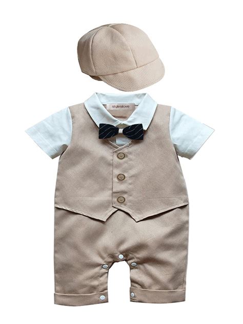 StylesILove Baby Boy Formal Wear Romper and Hat 2-piece (6-12 Months ...