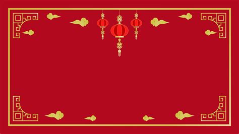 Chinese New Year golden elements and frame on red 1227460 Vector Art at ...