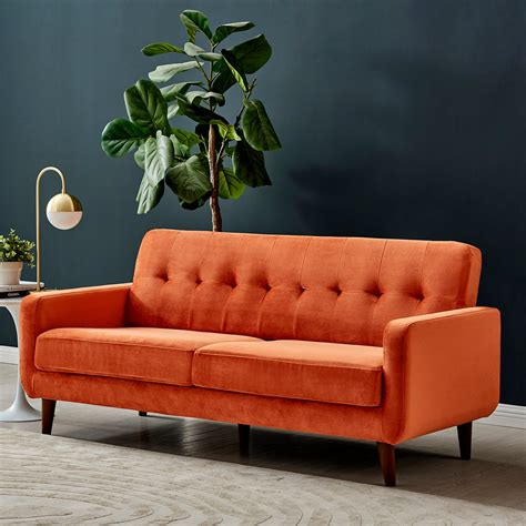 Clarence Sofa in Burnt Orange Velvet 2 Seater | daals