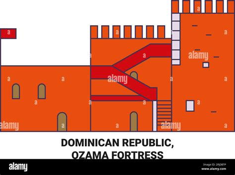 Dominican Republic, Ozama Fortress travel landmark vector illustration Stock Vector Image & Art ...