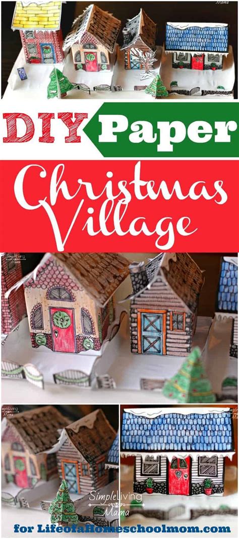 DIY Paper Christmas Village - Life of a Homeschool Mom