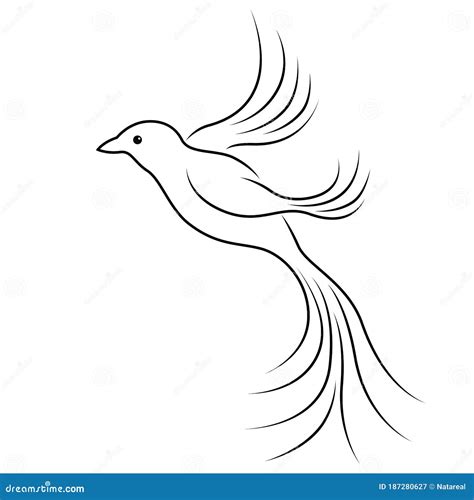 Silhouette of Abstract Flying Bird Stock Vector - Illustration of nature, logo: 187280627