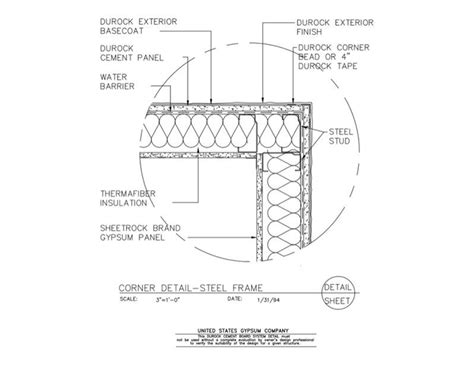 09 21 16.03.225 DUROCK Corner Detail Steel Framing