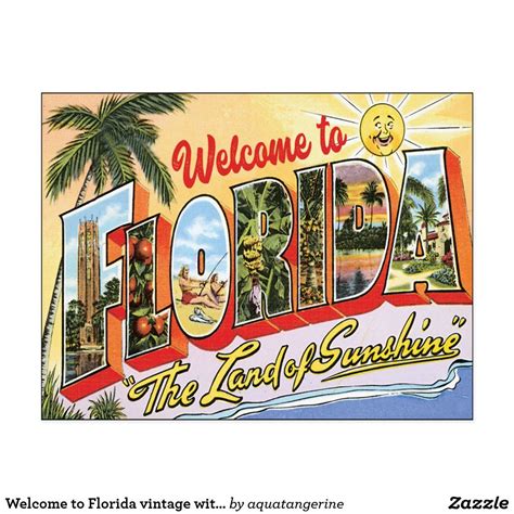 Welcome to Florida vintage with pics Postcard | Zazzle.com | Vintage ...