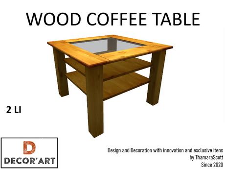 Second Life Marketplace - DECOR'ART - WOOD COFFEE TABLE