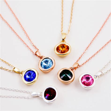 Gemstone Birthstone Necklace By J&S Jewellery