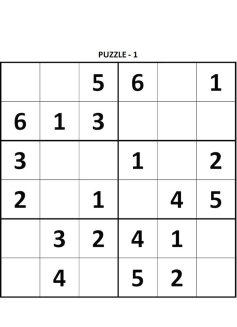 printable sudoku puzzles at beginners level for smaller and bigger kids ...