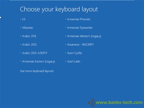 01 - Windows 8.1 - Choose Keyboard Layout - Banks Technology Services