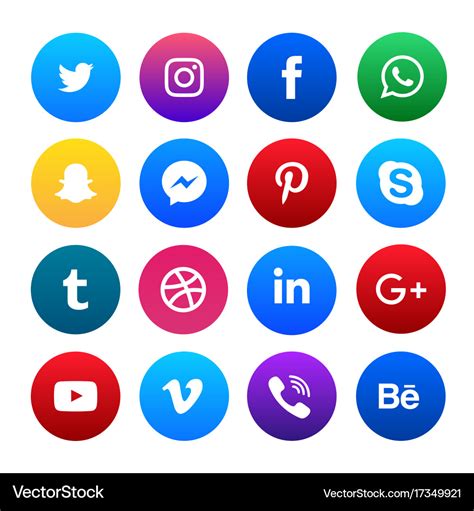 Social media icons set Royalty Free Vector Image